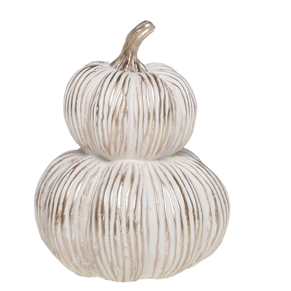 Chic Antique Herbstdeko-Kürbis mit Gold