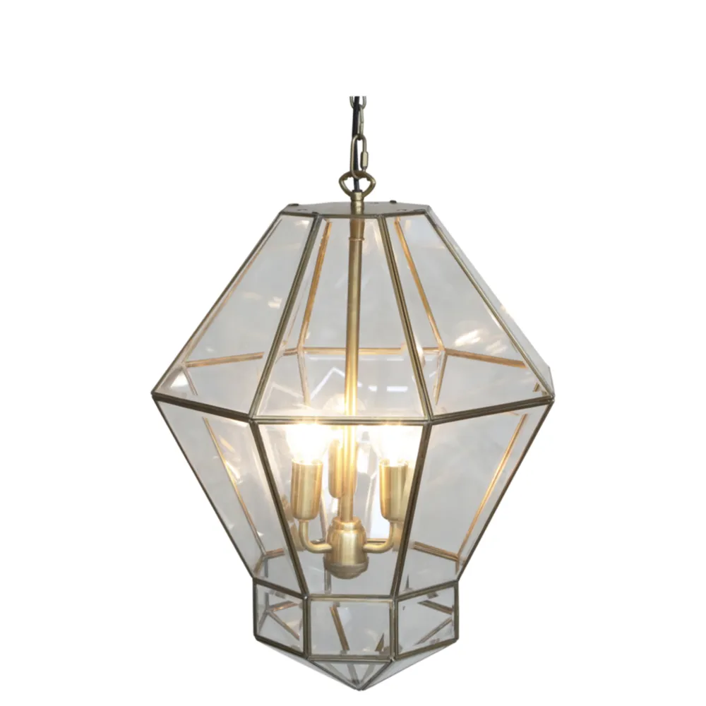 Chic Antique Kronleuchter|Deckenlampen-Kronleuchter Antik Messing mit Glas