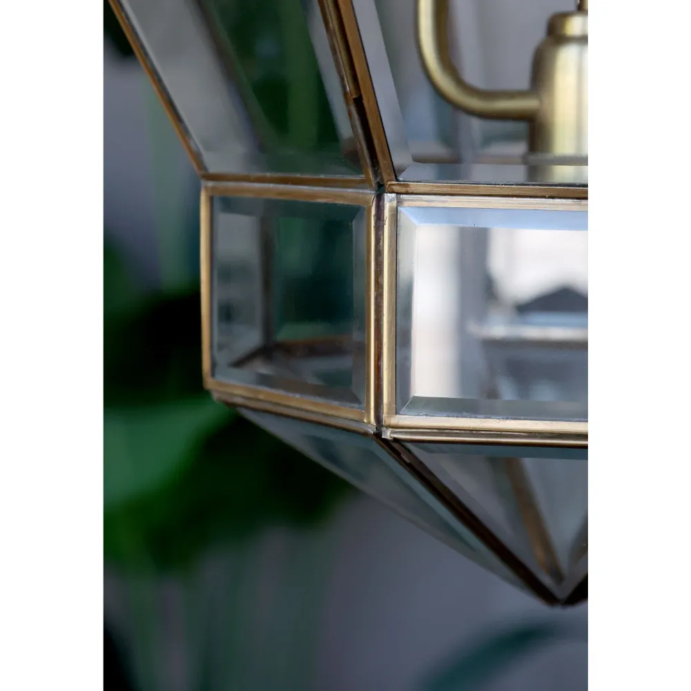 Chic Antique Kronleuchter|Deckenlampen-Kronleuchter Antik Messing mit Glas