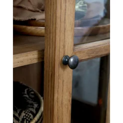 Chic Antique Schränke-Landhaus Vitrinenschrank Marseille mit 4 Türen und 4 Schubladen