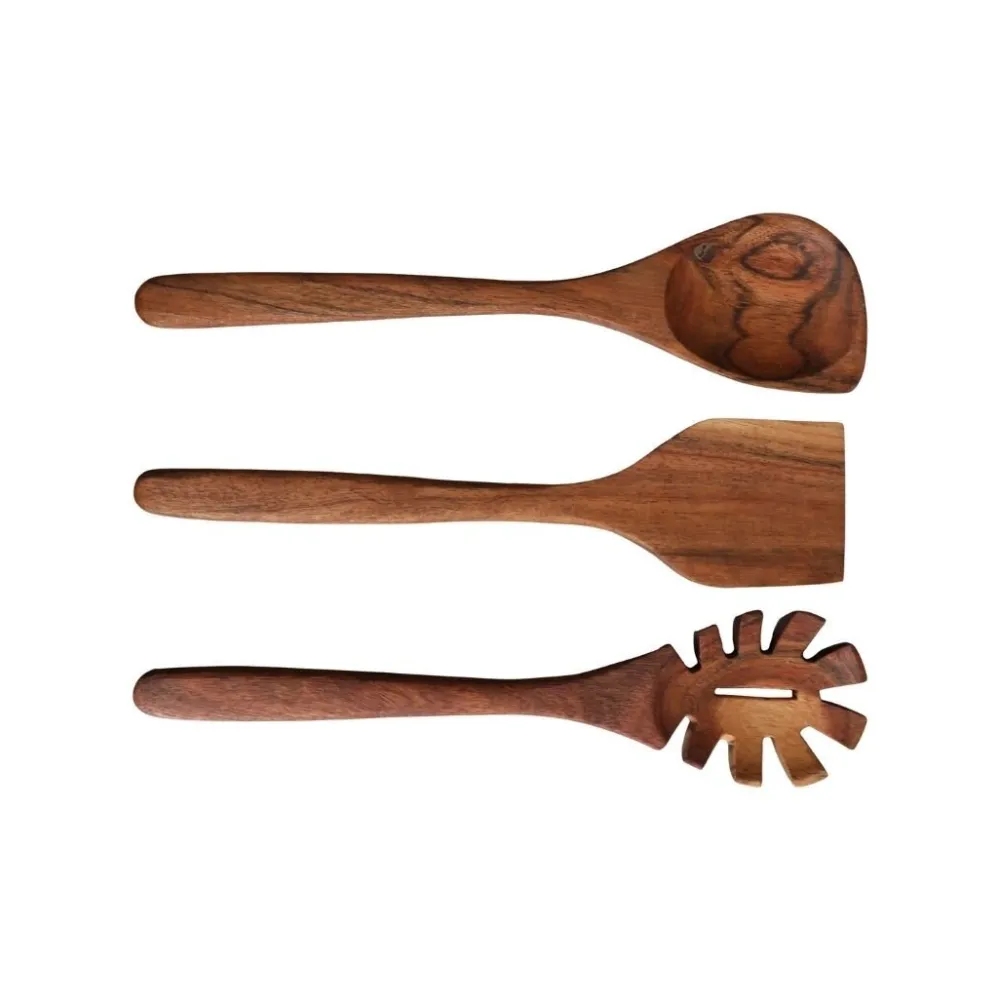 Chic Antique Küchenutensilien|Küchenbesteck-Laon Küchenutensil 3er-Set aus Akazienholz