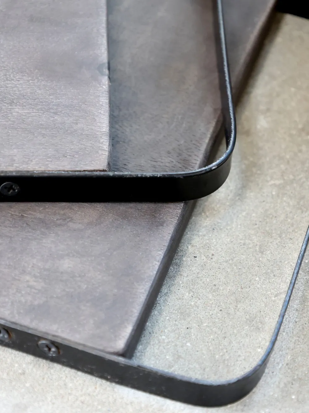 Chic Antique Servierplatten & Bretter|Schneidebretter-Laon Tapasbrett Mangoholz mit Eisen Henkel