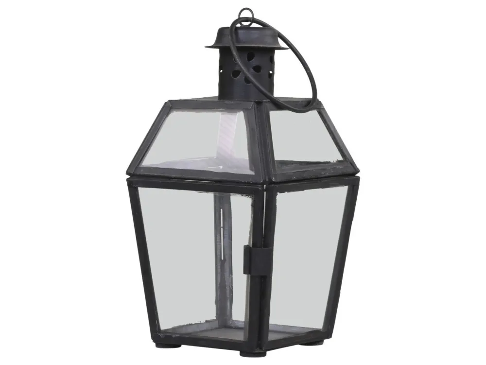 Chic Antique Laternen-Laterne aus Eisen und Glas