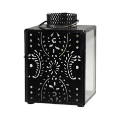 Chic Antique Laternen-Laterne eckig mit Muster