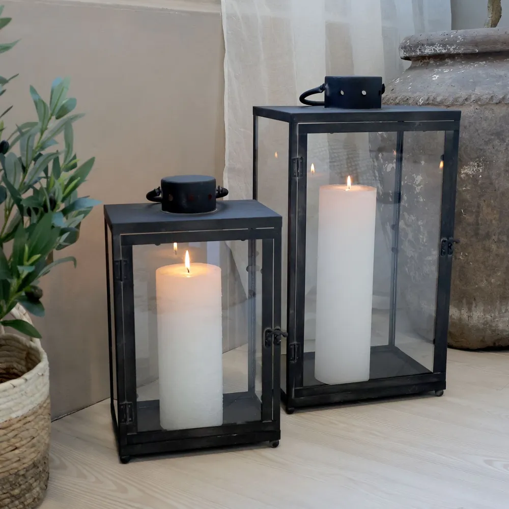 Chic Antique Laternen-Laterne 2er Set aus Metall