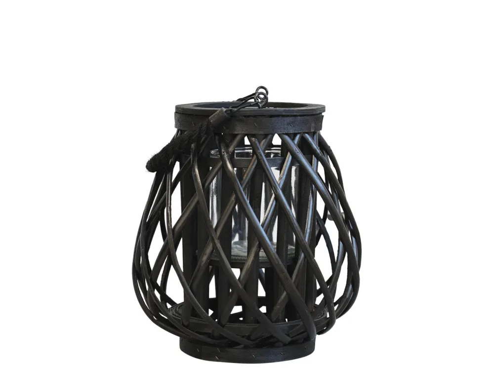Chic Antique Herbstdeko|Laternen Für Garten Und Outdoor-Laterne geflochten schwarz