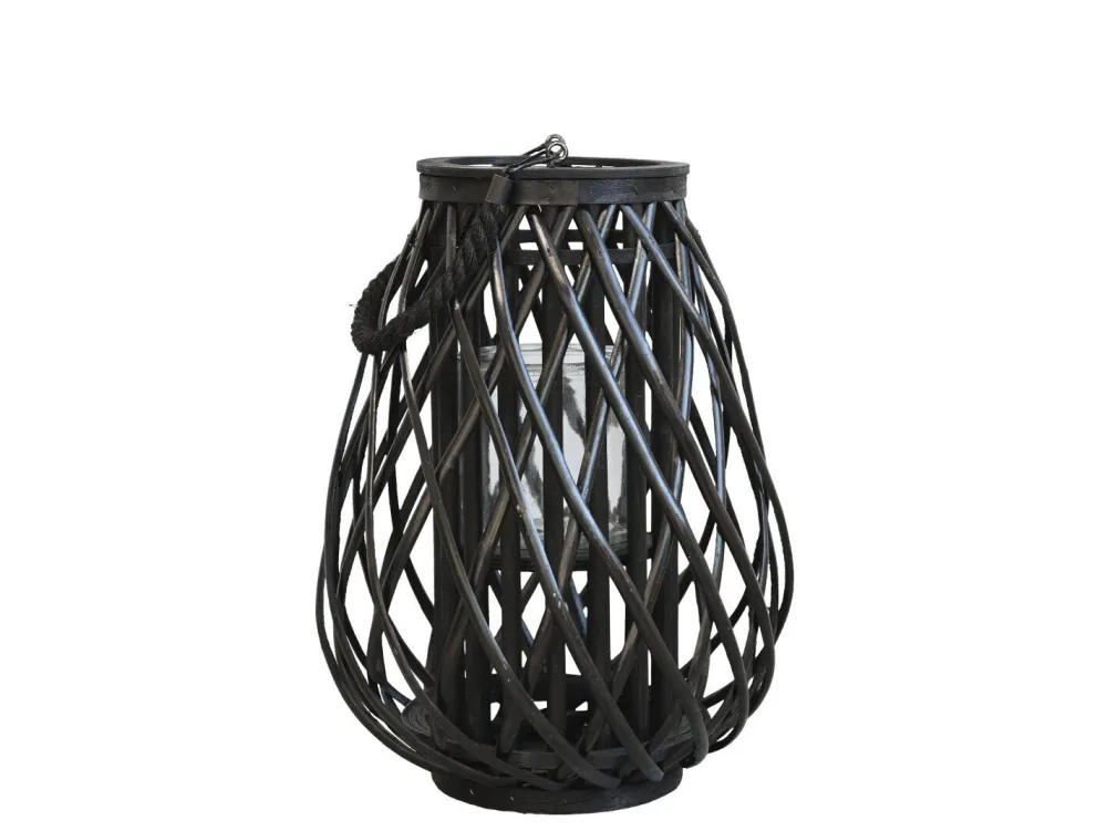 Chic Antique Herbstdeko|Laternen Für Garten Und Outdoor-Laterne geflochten schwarz