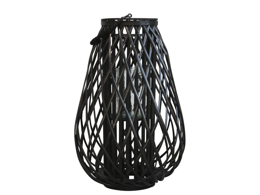 Chic Antique Herbstdeko|Laternen Für Garten Und Outdoor-Laterne geflochten schwarz