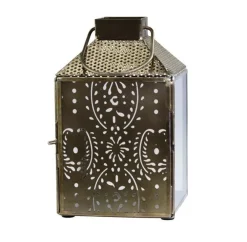 Chic Antique Laternen-Laterne mit Muster gold
