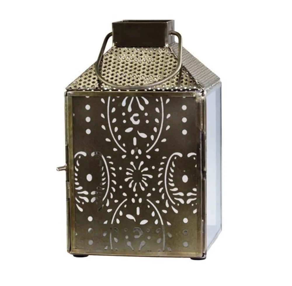 Chic Antique Laternen-Laterne mit Muster gold