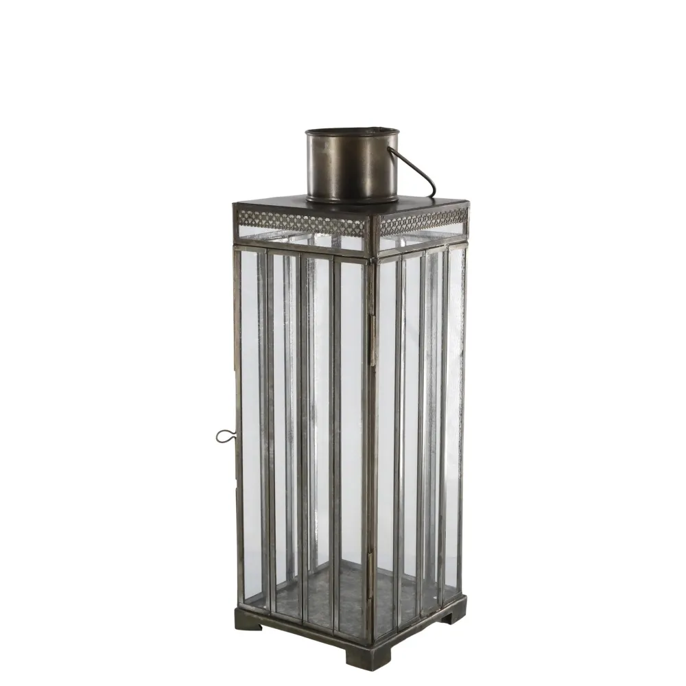Chic Antique Laternen-Laterne mit Muster, Antik Messing
