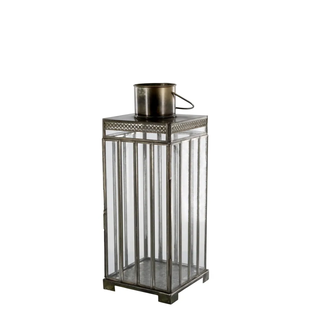 Chic Antique Laternen-Laterne mit Muster, Antik Messing