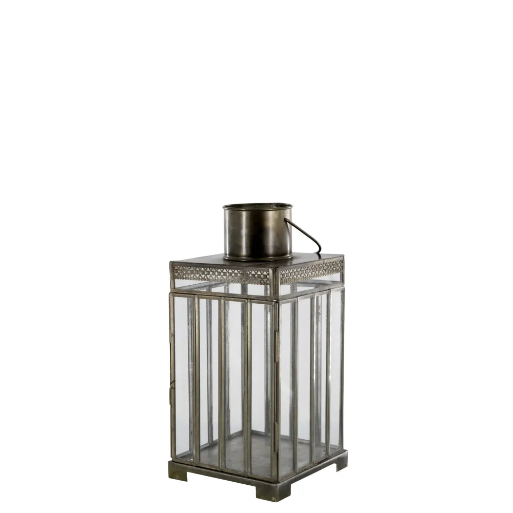 Chic Antique Laternen-Laterne mit Muster, Antik Messing
