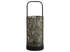 Chic Antique Led-Kerzen & Led-Laternen|Laternen-Laterne mit Muster, Glühbirne & Timer