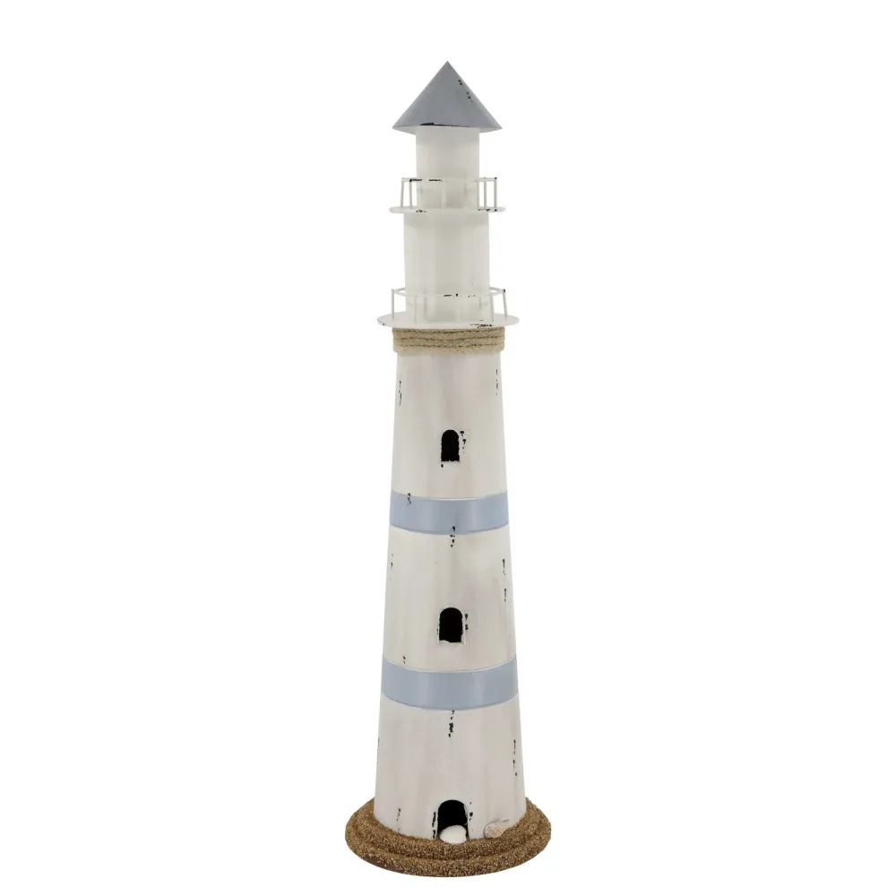 Chic Antique Led-Kerzen & Led-Laternen|Lichthäuser, Keramik-Häuschen-Leuchtturm mit LED