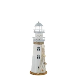 Chic Antique Led-Kerzen & Led-Laternen|Lichthäuser, Keramik-Häuschen-Leuchtturm mit LED