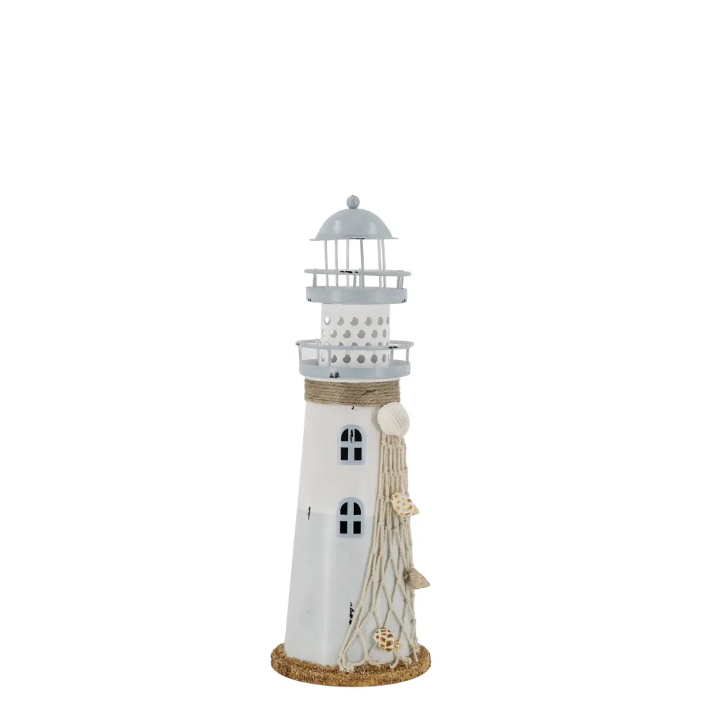 Chic Antique Led-Kerzen & Led-Laternen|Lichthäuser, Keramik-Häuschen-Leuchtturm mit LED