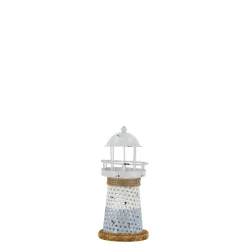 Chic Antique Led-Kerzen & Led-Laternen|Lichthäuser, Keramik-Häuschen-Leuchtturm mit LED