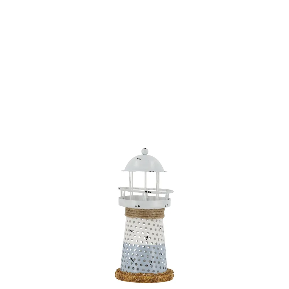 Chic Antique Led-Kerzen & Led-Laternen|Lichthäuser, Keramik-Häuschen-Leuchtturm mit LED