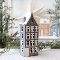 Chic Antique Lichthäuser, Keramik-Häuschen|Weihnachtsdeko-Lichthaus Chamonix für Teelicht 3