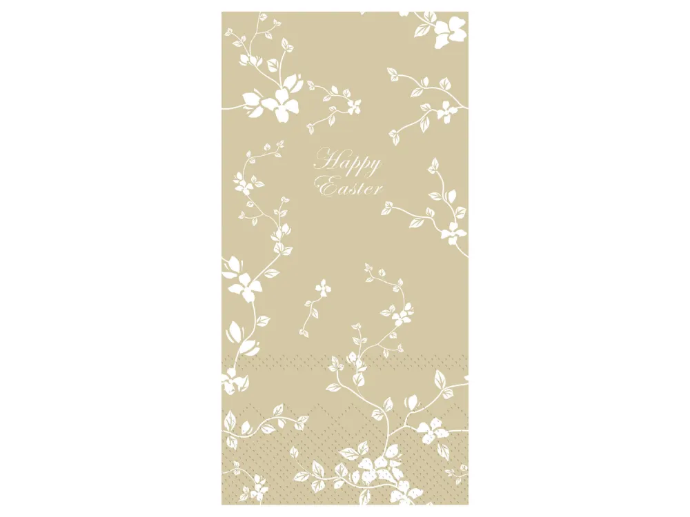 Chic Antique Oster-Deko-Längliche Serviette mit Blumen Happy Easter