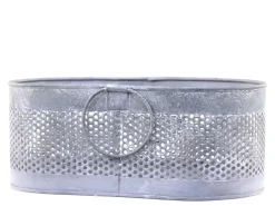 Chic Antique Körbe|Blumentöpfe & Übertöpfe-Metall Korb mit Lochmuster oval