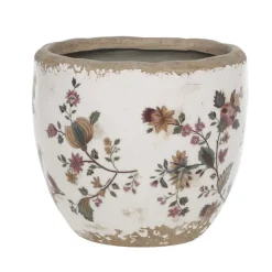 Chic Antique Gartendekoration|Töpfe Und Pflanzgefäße-Nancy Blumentopf mit Blumenmotiv