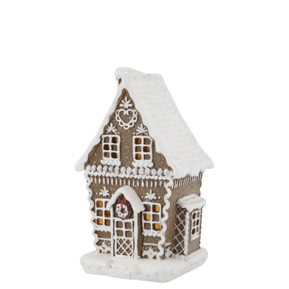 Chic Antique Lichthäuser, Keramik-Häuschen|Led-Kerzen & Led-Laternen-Noël Lebkuchenhaus mit LED