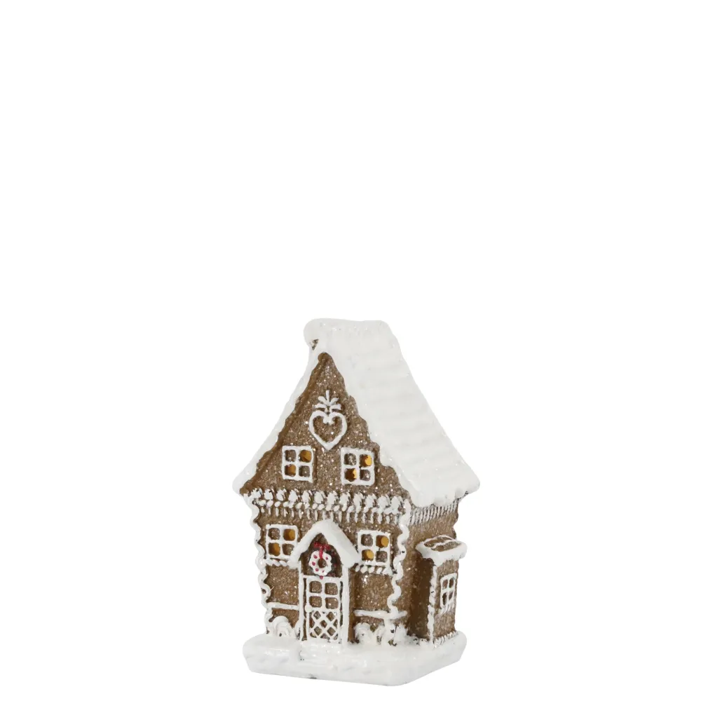 Chic Antique Lichthäuser, Keramik-Häuschen|Led-Kerzen & Led-Laternen-Noël Lebkuchenhaus mit LED