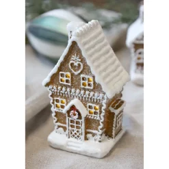 Chic Antique Lichthäuser, Keramik-Häuschen|Led-Kerzen & Led-Laternen-Noël Lebkuchenhaus mit LED