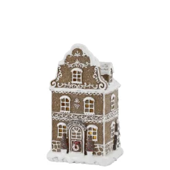 Chic Antique Led-Kerzen & Led-Laternen|Lichthäuser, Keramik-Häuschen-Noël Lebkuchenhaus Lichthaus mit LED