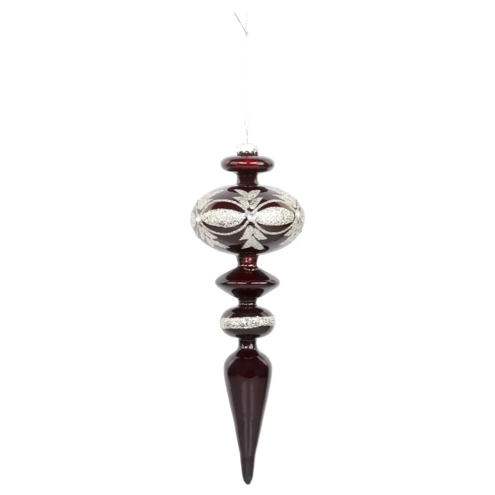Chic Antique Weihnachtsdeko-Ornament aus Glas mit Glitzer