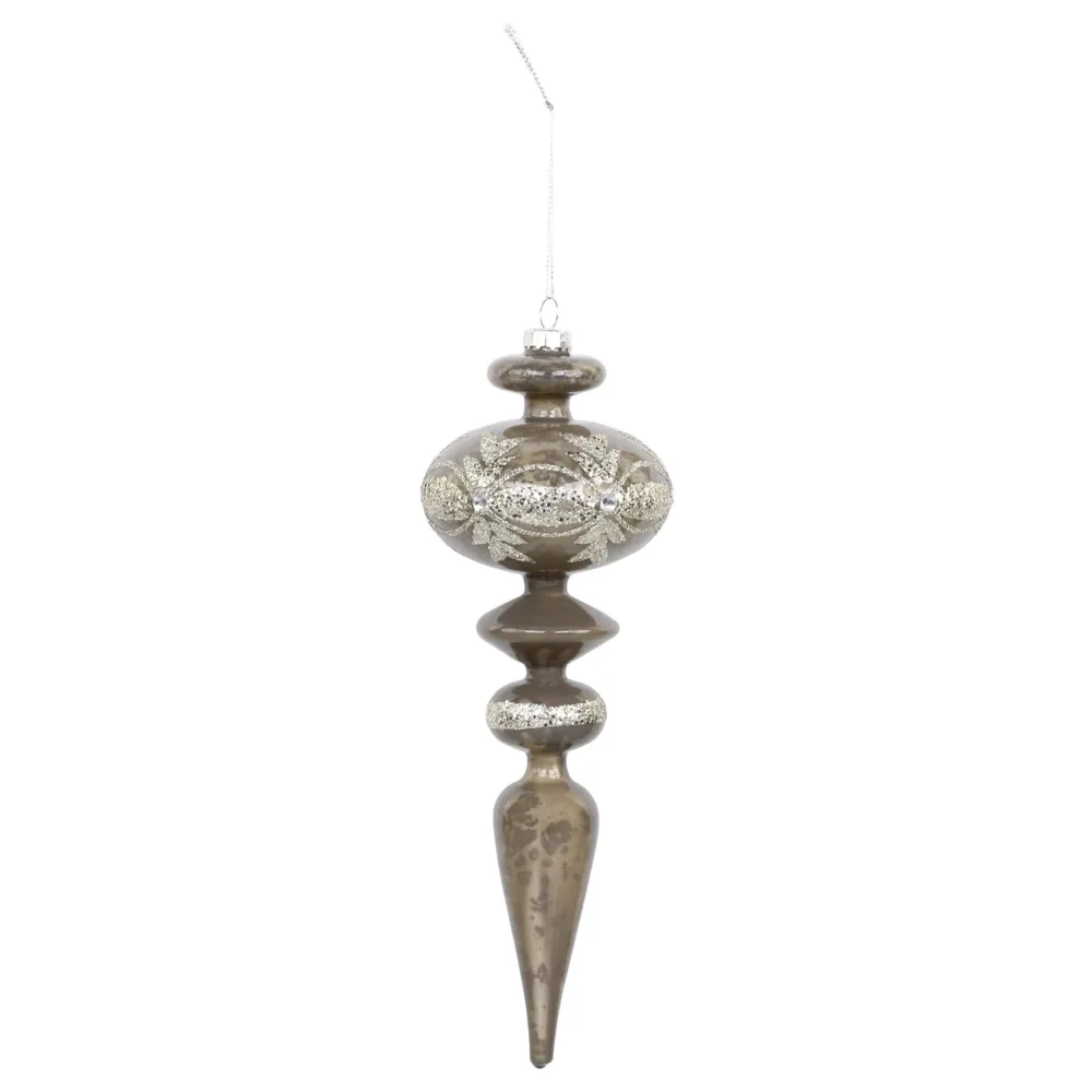 Chic Antique Weihnachtsdeko-Ornament aus Glas mit Glitzer