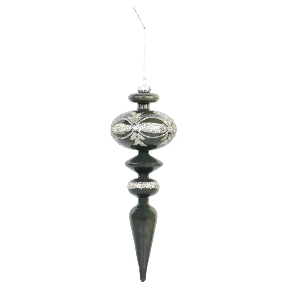 Chic Antique Weihnachtsdeko-Ornament aus Glas mit Glitzer