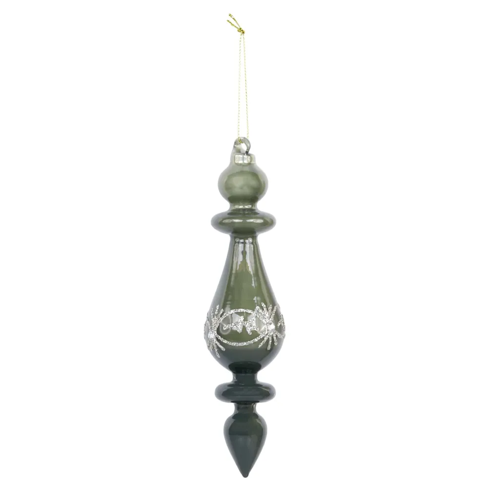 Chic Antique Weihnachtsdeko-Ornament aus Glas mit Glitzer
