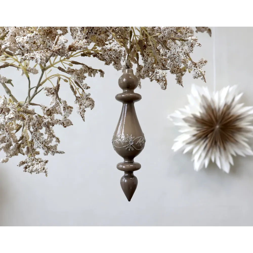 Chic Antique Weihnachtsdeko-Ornament aus Glas mit Glitzer