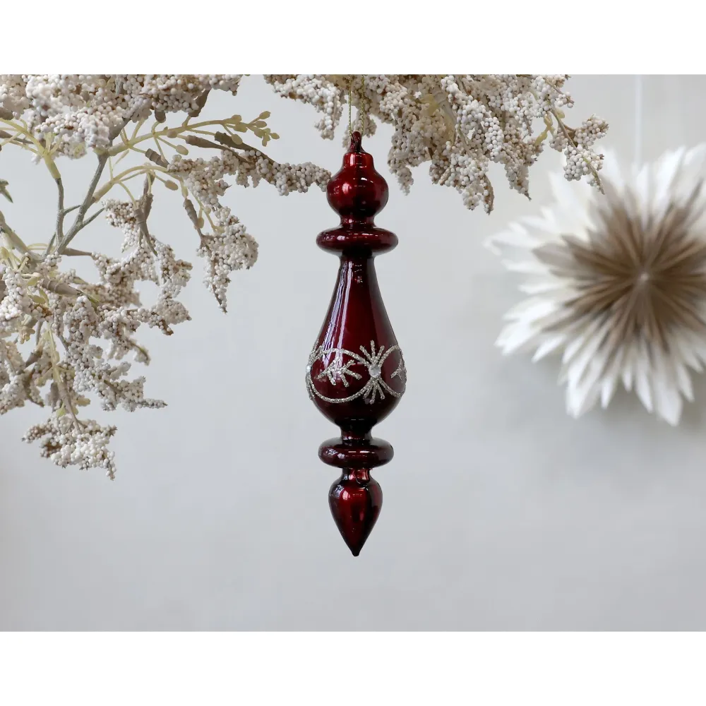 Chic Antique Weihnachtsdeko-Ornament aus Glas mit Glitzer