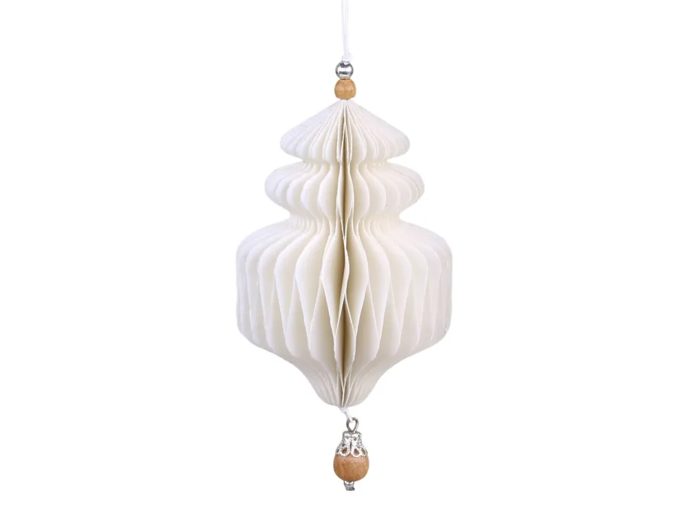 Chic Antique Dekohänger & Girlanden|Weihnachtsdeko-Ornament aus Papier mit Holzperle