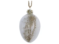 Chic Antique Oster-Deko|Dekohänger & Girlanden-Osterei aus Glas mit Blumen