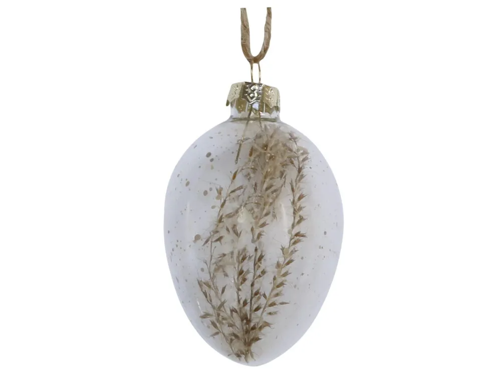 Chic Antique Oster-Deko|Dekohänger & Girlanden-Osterei aus Glas mit Blumen