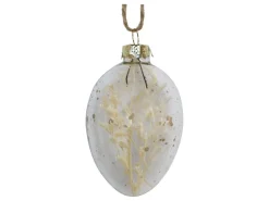Chic Antique Oster-Deko|Dekohänger & Girlanden-Osterei aus Glas mit Blumen