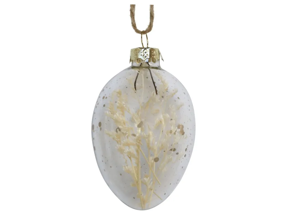 Chic Antique Oster-Deko|Dekohänger & Girlanden-Osterei aus Glas mit Blumen