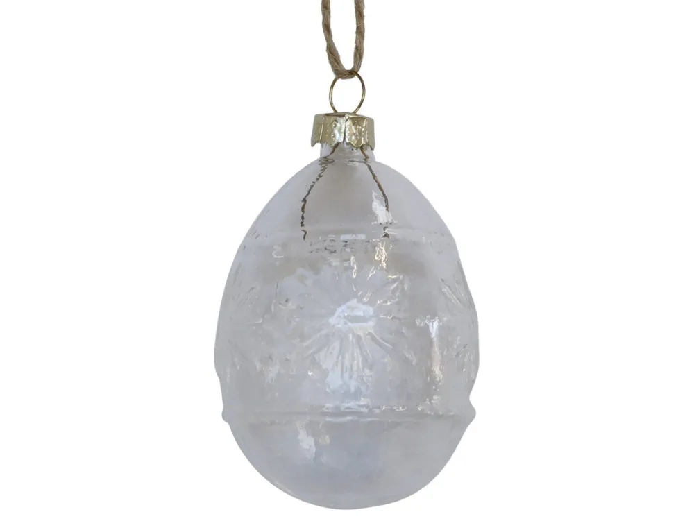 Chic Antique Oster-Deko|Dekohänger & Girlanden-Osterei mit Muster aus Glas
