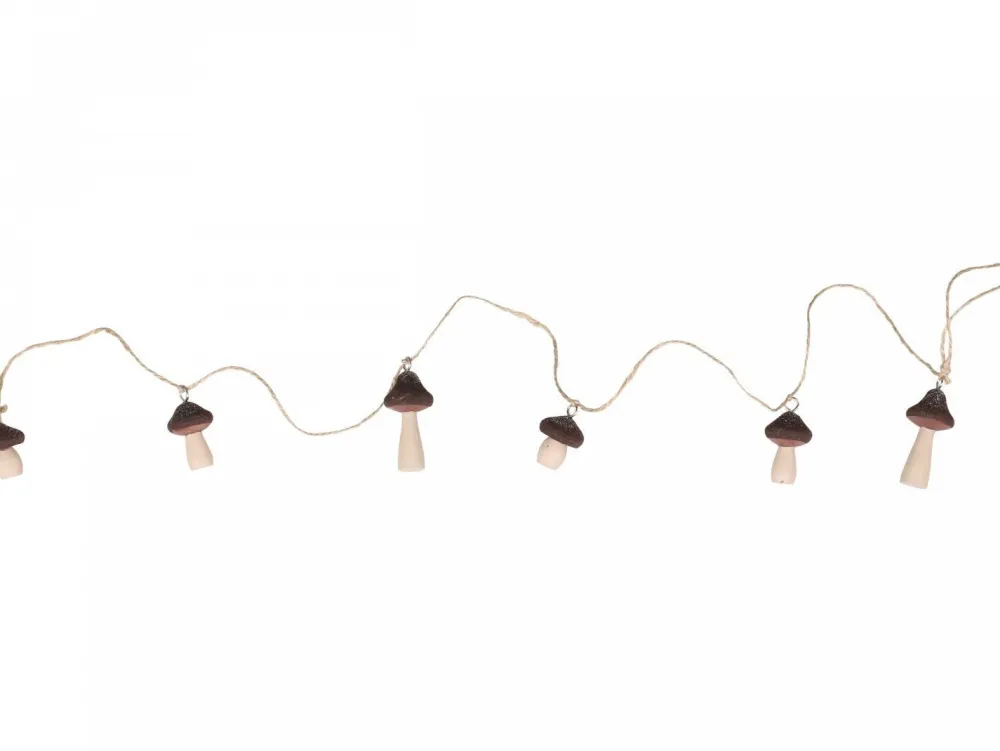 Chic Antique Herbstdeko|Dekohänger & Girlanden-Ranke mit 6 Pilzen Velours