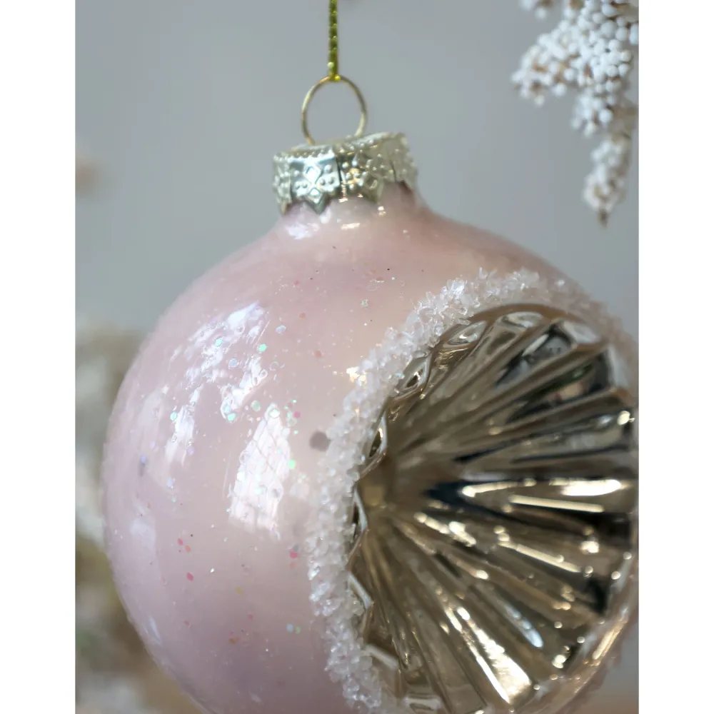 Chic Antique Weihnachtsdeko-Rosa Weihnachtskugel aus Glas