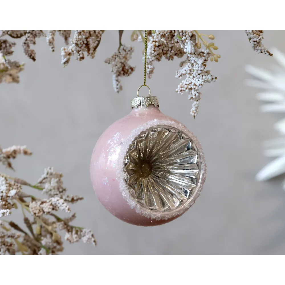 Chic Antique Weihnachtsdeko-Rosa Weihnachtskugel aus Glas