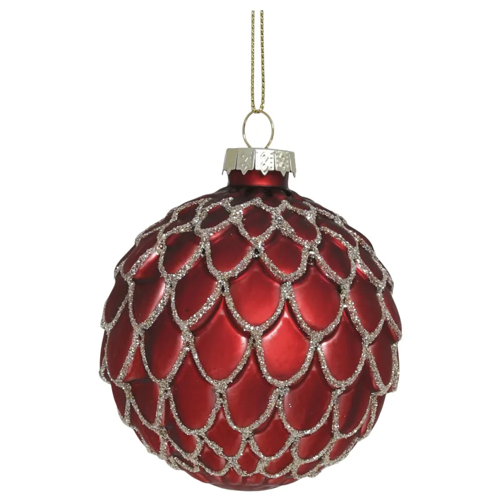 Chic Antique Weihnachtsdeko-Rote Weihnachtskugel aus Glas