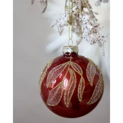 Chic Antique Weihnachtsdeko-Rote Weihnachtskugel aus Glas