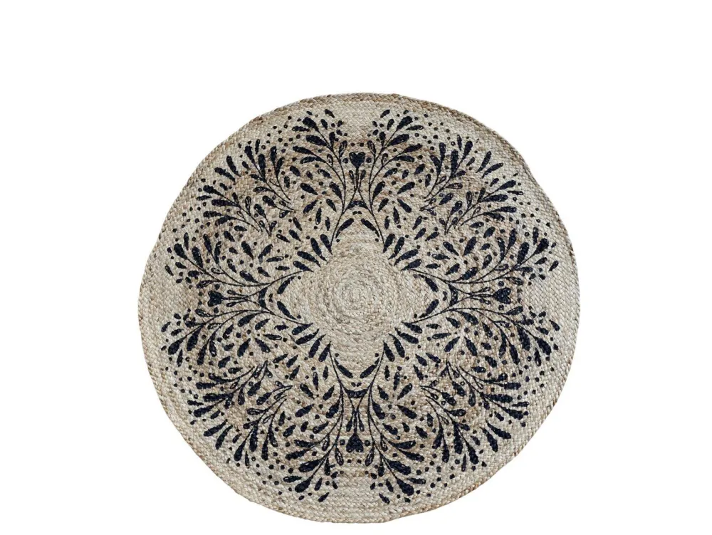 Chic Antique Seegras- & Juteteppiche|Teppiche-Runder Teppich aus Jute mit Muster