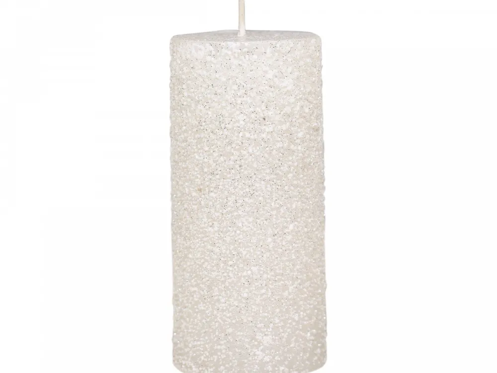Chic Antique Weihnachtsdeko|Weihnachts- & Adventskerzen-Rustikale Stumpenkerze mit Glitzer